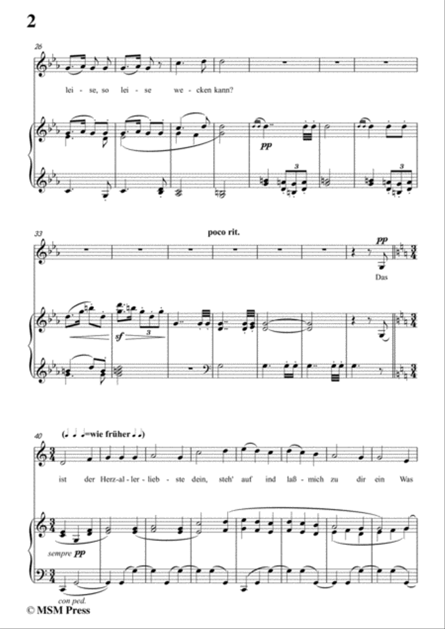 Mahler-Wo die schönen Trompeten blasen in c minor,for Voice and Piano Voice Solo scores gallery preview page 4
