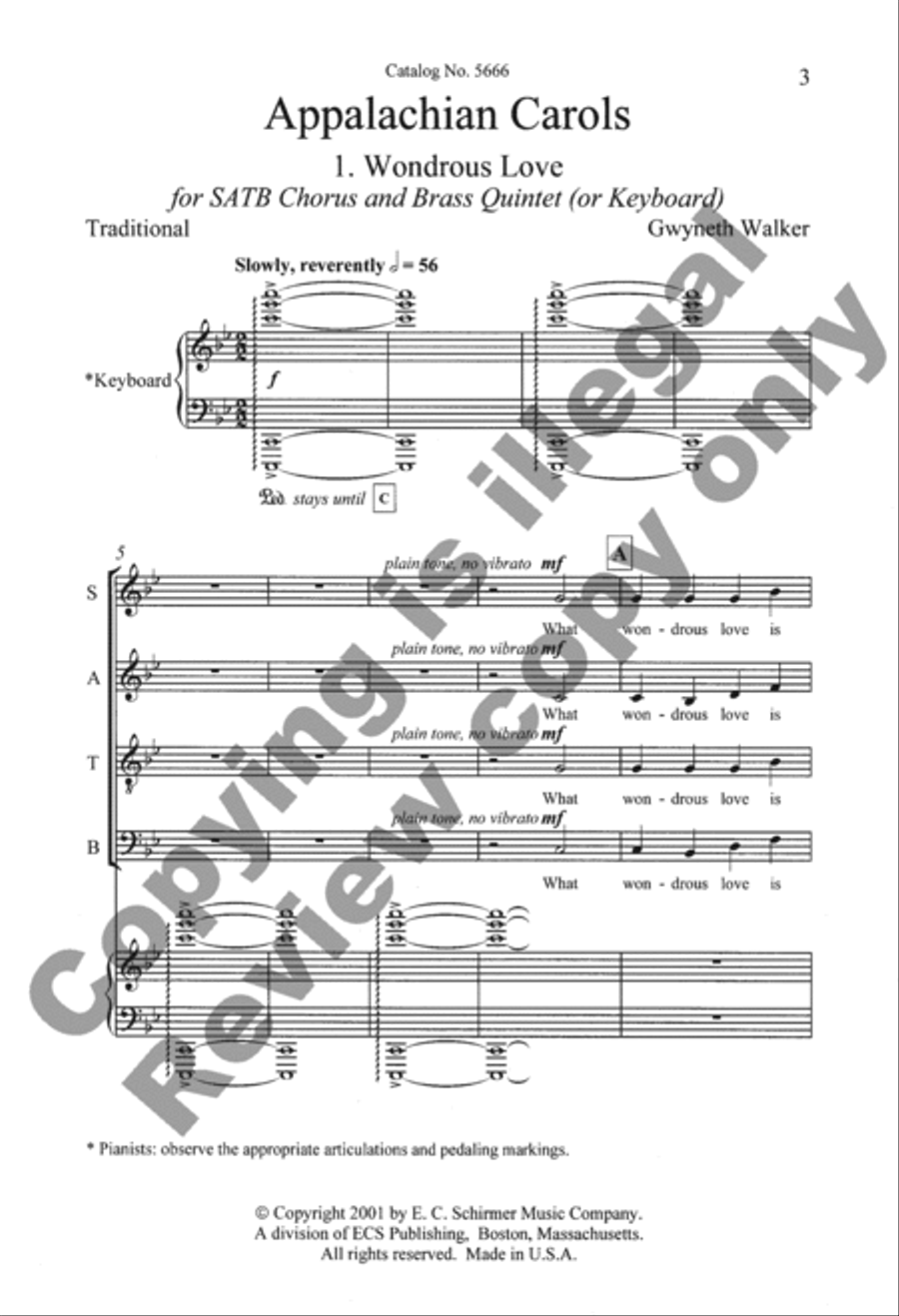 Appalachian Carols: 1. Wondrous Love 4-Part scores gallery preview page 2