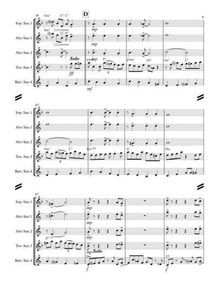 CHICAGO (That Toddlin' Town) (for Saxophone Quartet SATB or AATB) image number null
