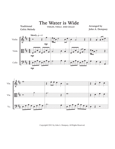 The Water is Wide (String Trio): Violin, Viola and Cello image number null