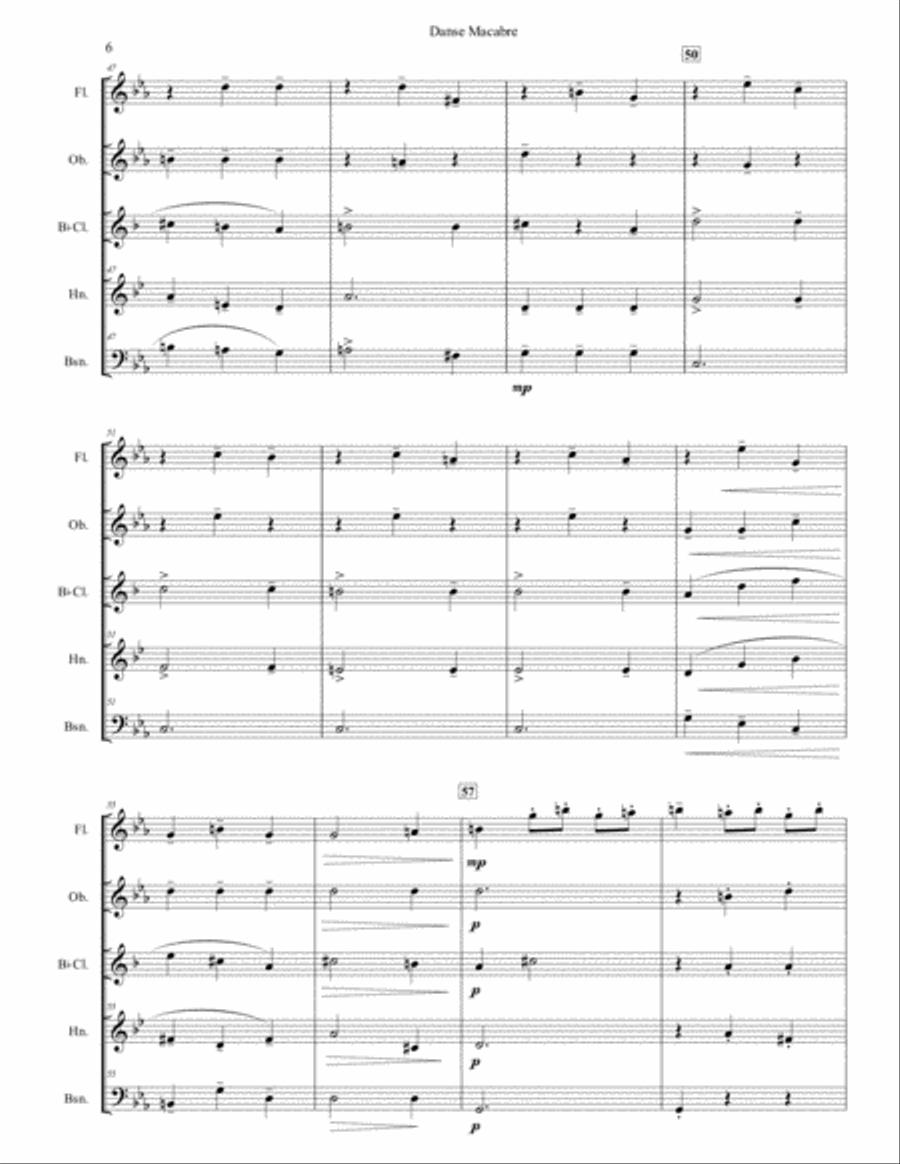 Danse Macabre for Woodwind Quintet Woodwind Quintet scores gallery preview page 6
