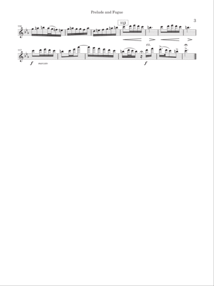 Prelude and Fugue for woodwind trio (flute, oboe, Bb clarinet) Woodwind Trio scores gallery preview page 3