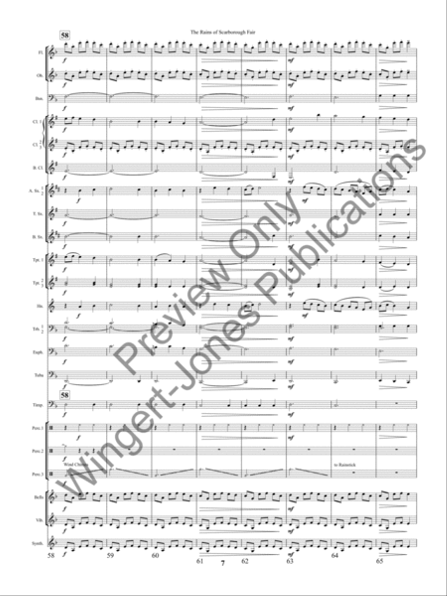 The Rains of Scarborough Fair Concert Band scores gallery preview page 10