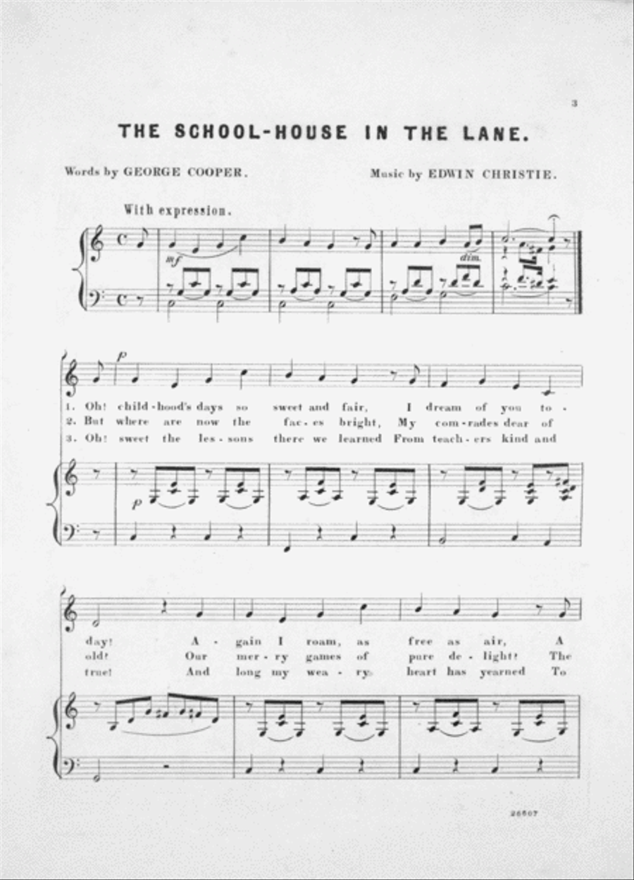 The School-House in the Lane 4-Part scores gallery preview page 2