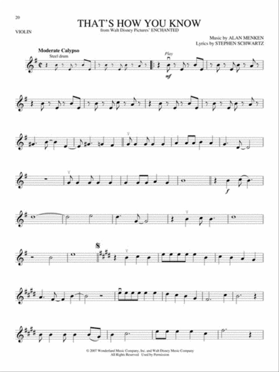 Songs from Frozen, Tangled and Enchanted Violin Solo scores gallery preview page 6