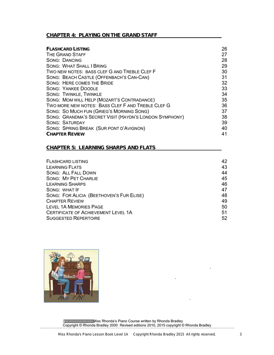 Piano Lesson Book 1A Miss Rhonda's Piano Course for Kids Piano Method scores gallery preview page 3