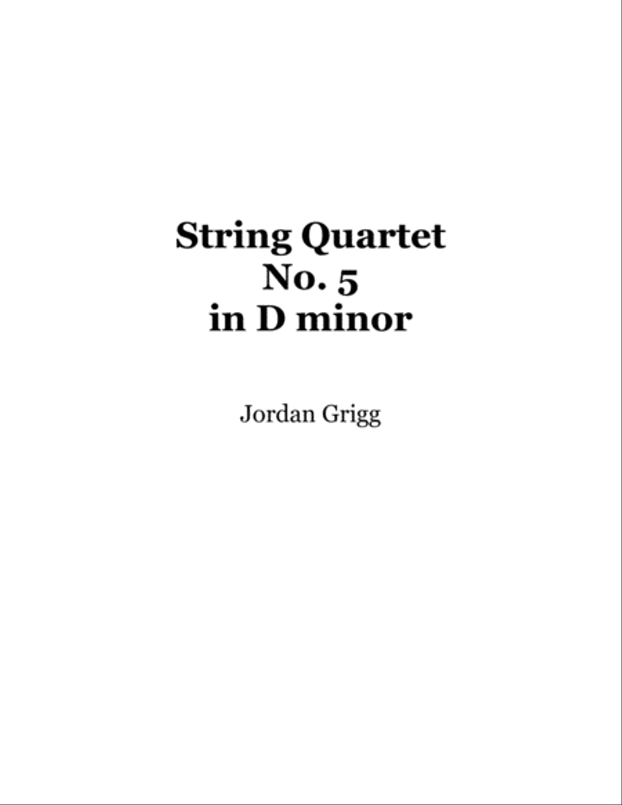 String Quartet No.5 in D minor String Quartet scores gallery preview page 1