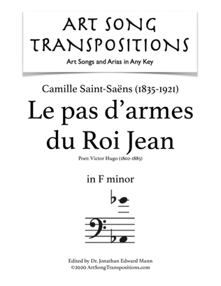 Book cover for SAINT-SAËNS: Le pas d'armes du Roi Jean (transposed to F minor)