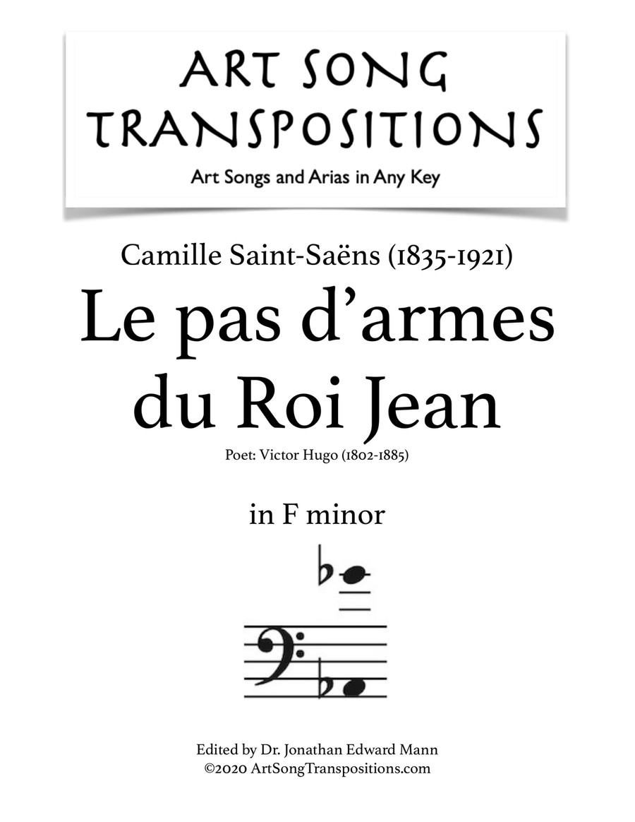 SAINT-SAËNS: Le pas d'armes du Roi Jean (transposed to F minor)