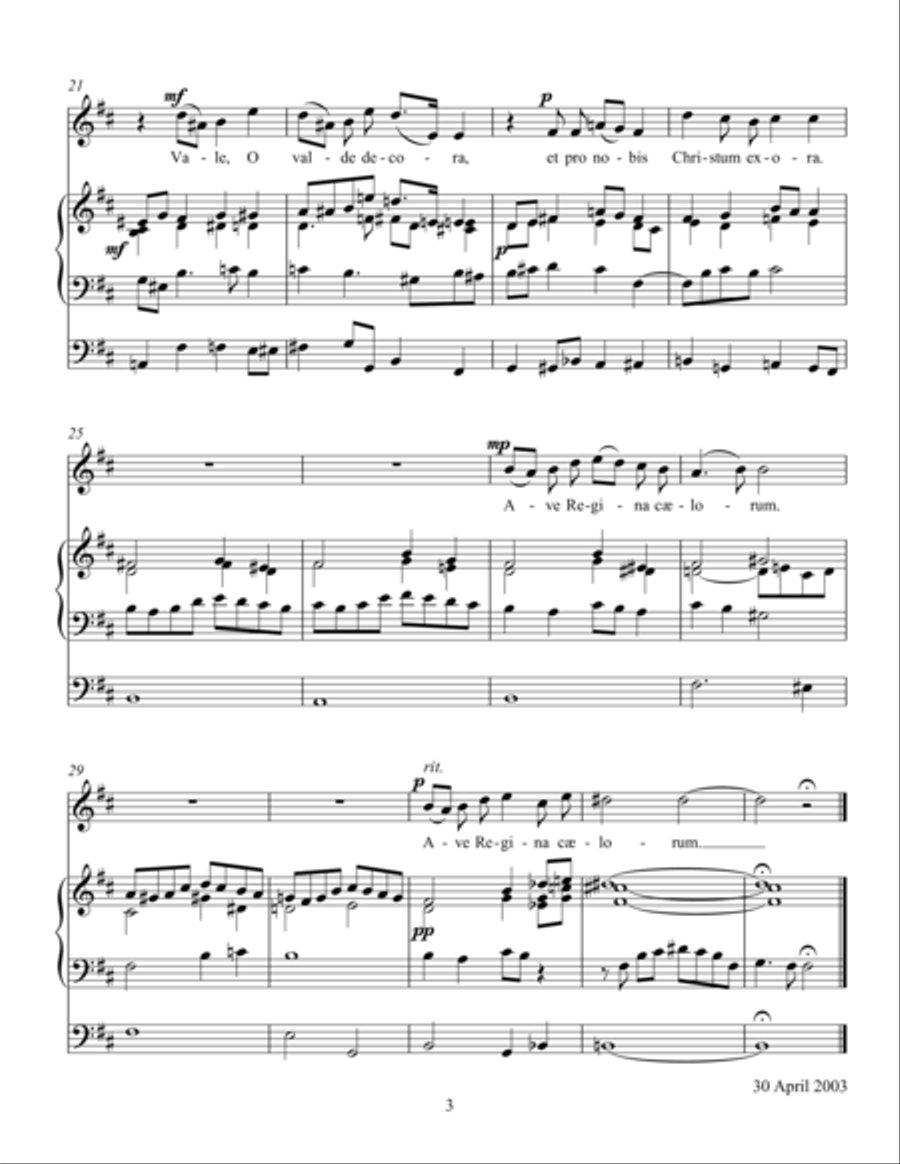 Ave Regina Unison Choir scores gallery preview page 3