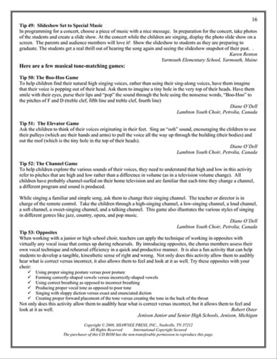 101 Ideas for the Music Classroom Choir scores gallery preview page 3