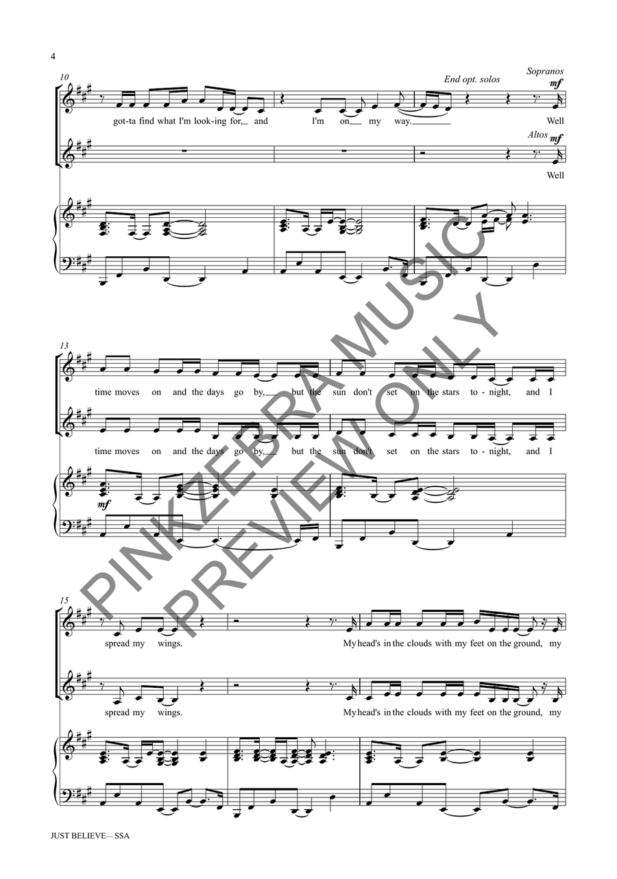 Just Believe (SSA) SSA scores gallery preview page 5