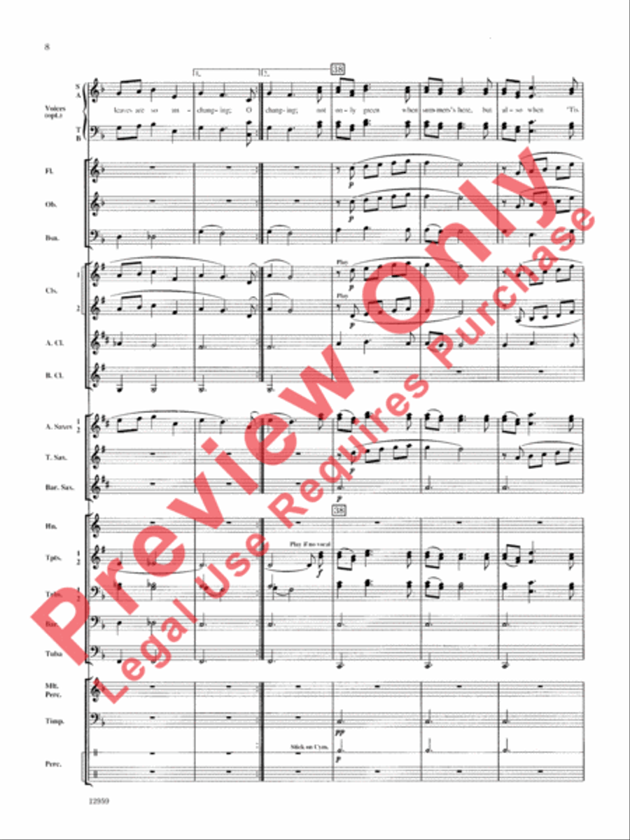 A Christmas Serenade (with optional chorus) Concert Band scores gallery preview page 9