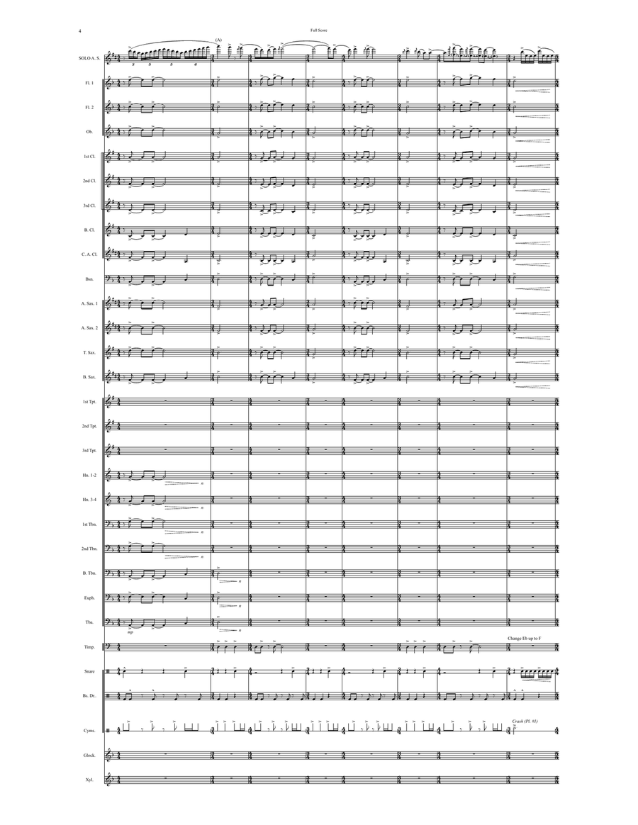 Concerto For Alto Saxophone And Wind Ensemble - Conductor Score (Full Score) Concert Band scores gallery preview page 6
