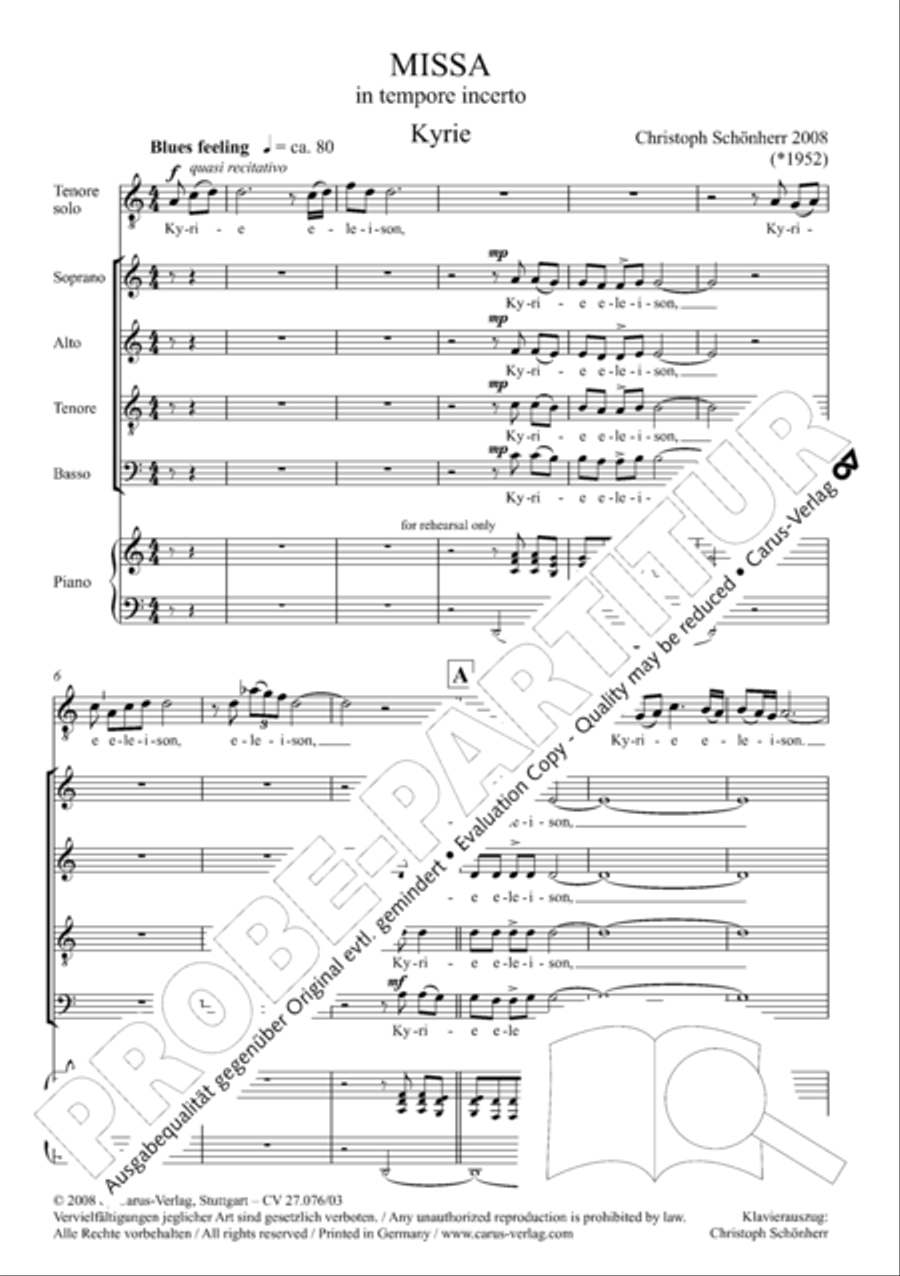 Missa in tempore incerto Missa in tempore incerto 4-Part scores gallery preview page 8