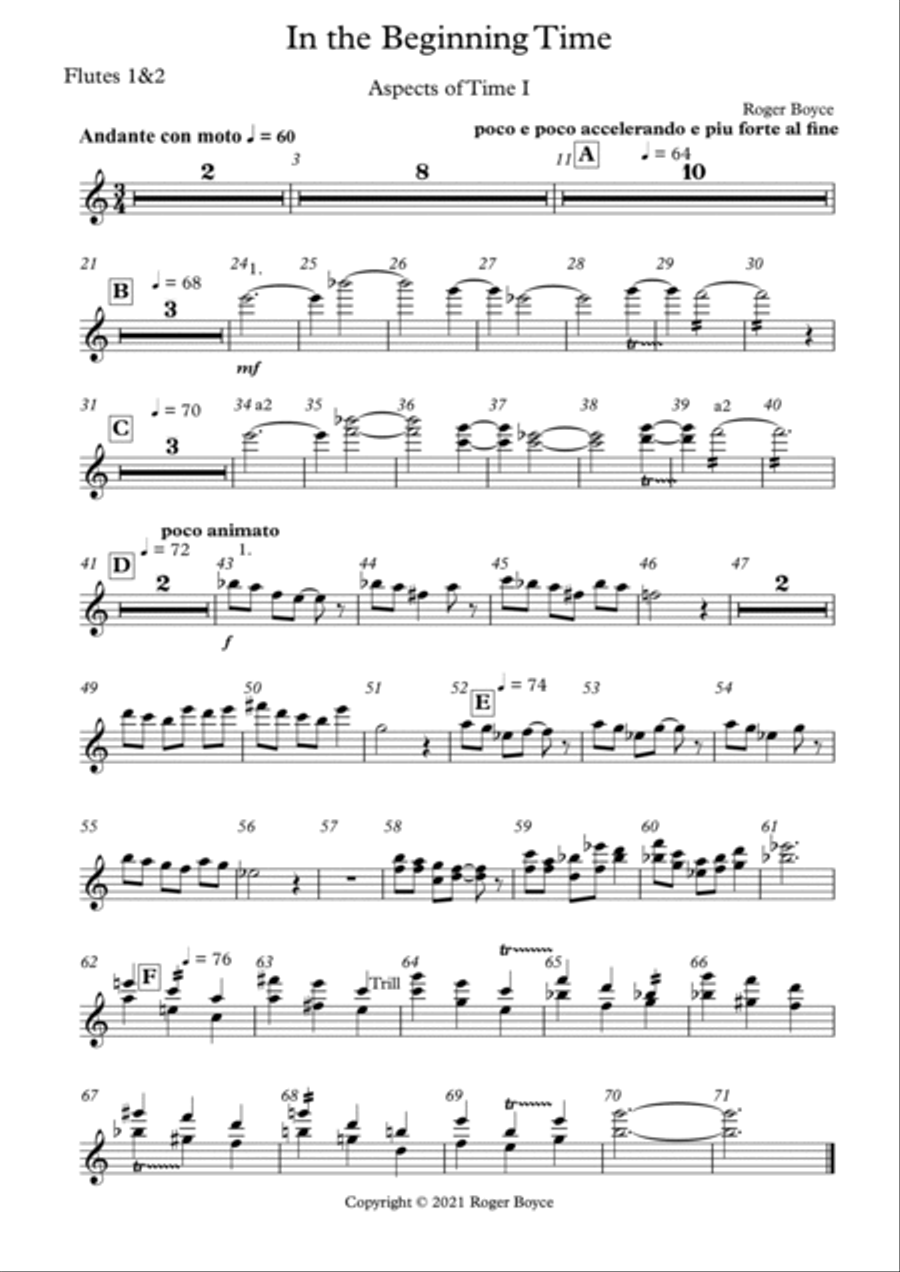 Aspects of Time - Parts Aspects of Time - Parts Full Orchestra scores gallery preview page 2
