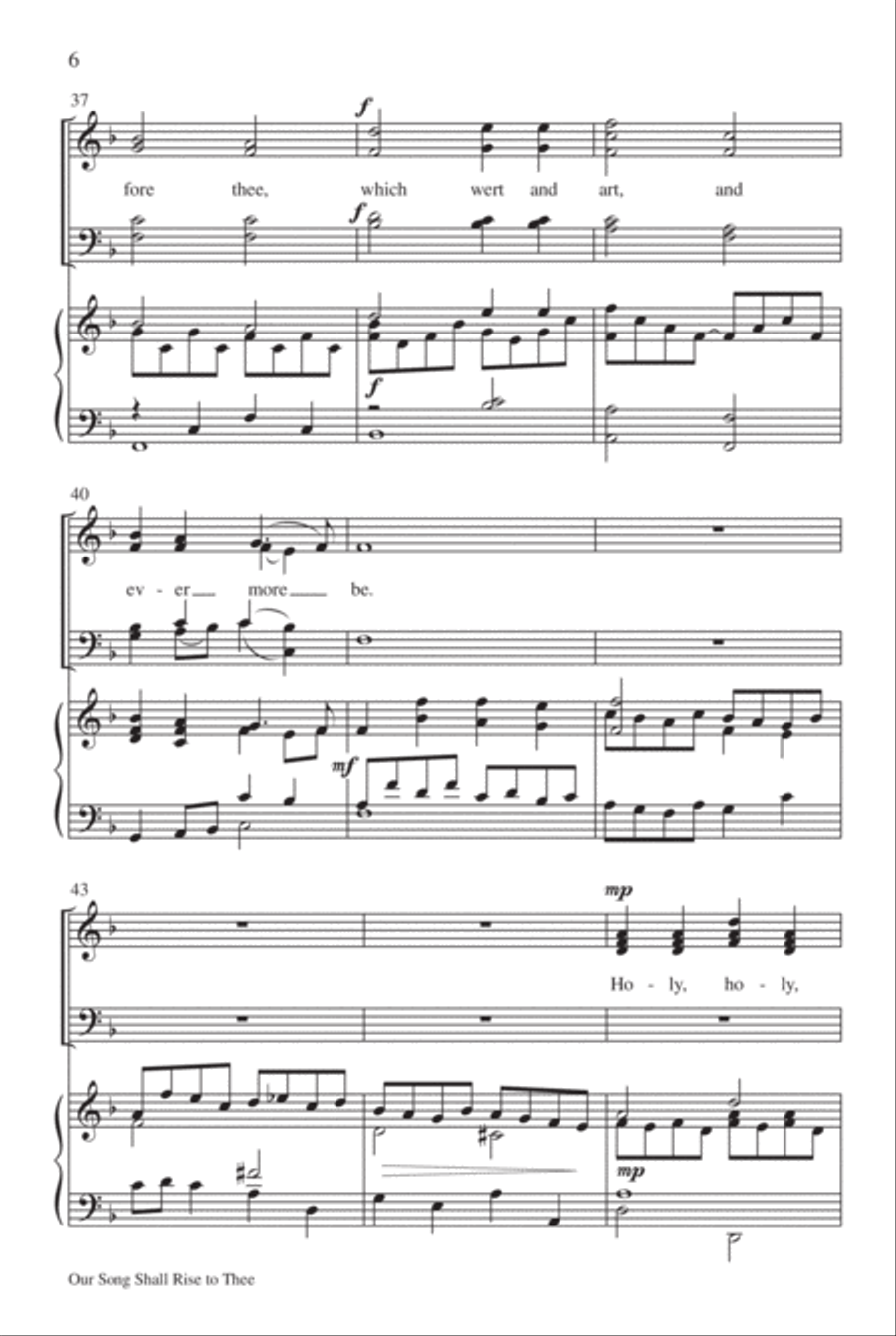 Our Song Shall Rise to Thee 4-Part scores gallery preview page 7