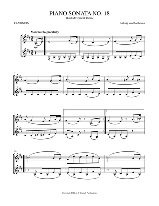 Book cover for Piano Sonata No. 18, Third Movement Theme