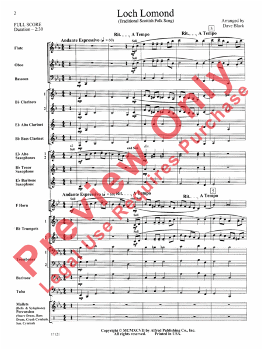 Loch Lomond Concert Band scores gallery preview page 3