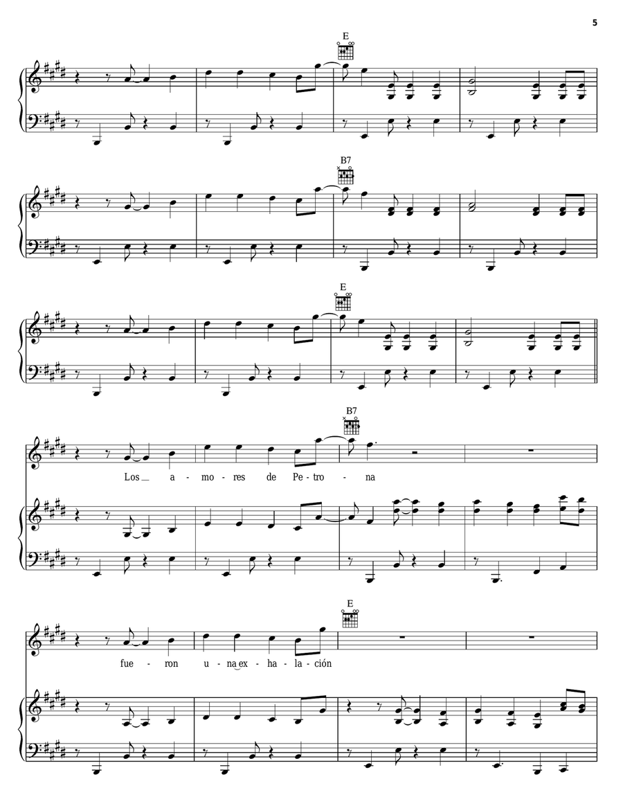 Los Amores De Petrona (Como Se Apagan Las Velas) Guitar scores gallery preview page 5