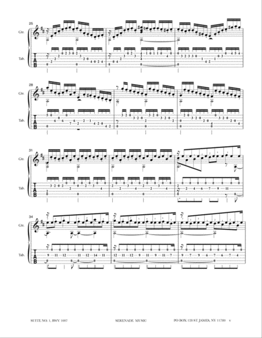 Cello Suite #1 BWV 1007 Arranged for solo guitar Cello Suite #1 BWV 1007 Arranged for solo guitar Cello scores gallery preview page 5