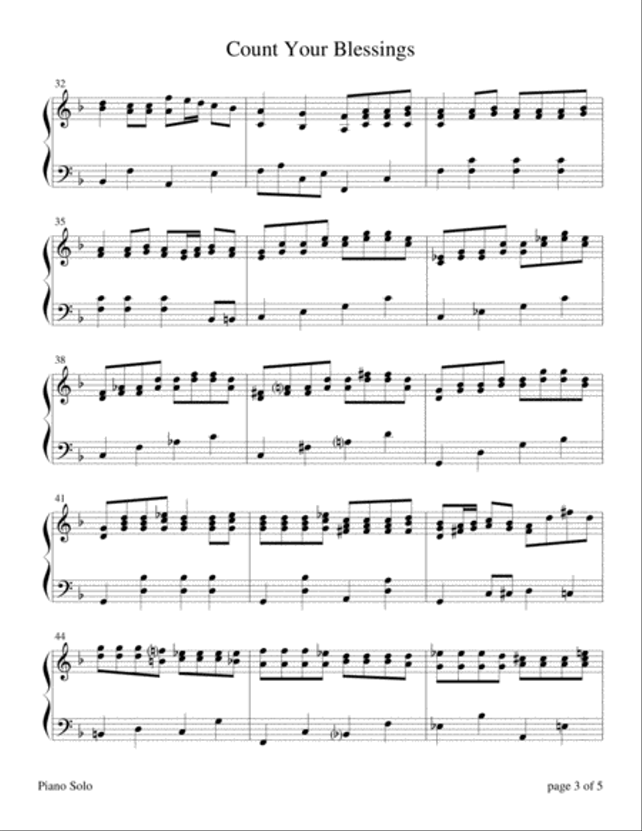 The Four Seasons Hymn Medleys: Count Your Blessings Piano Solo scores gallery preview page 3