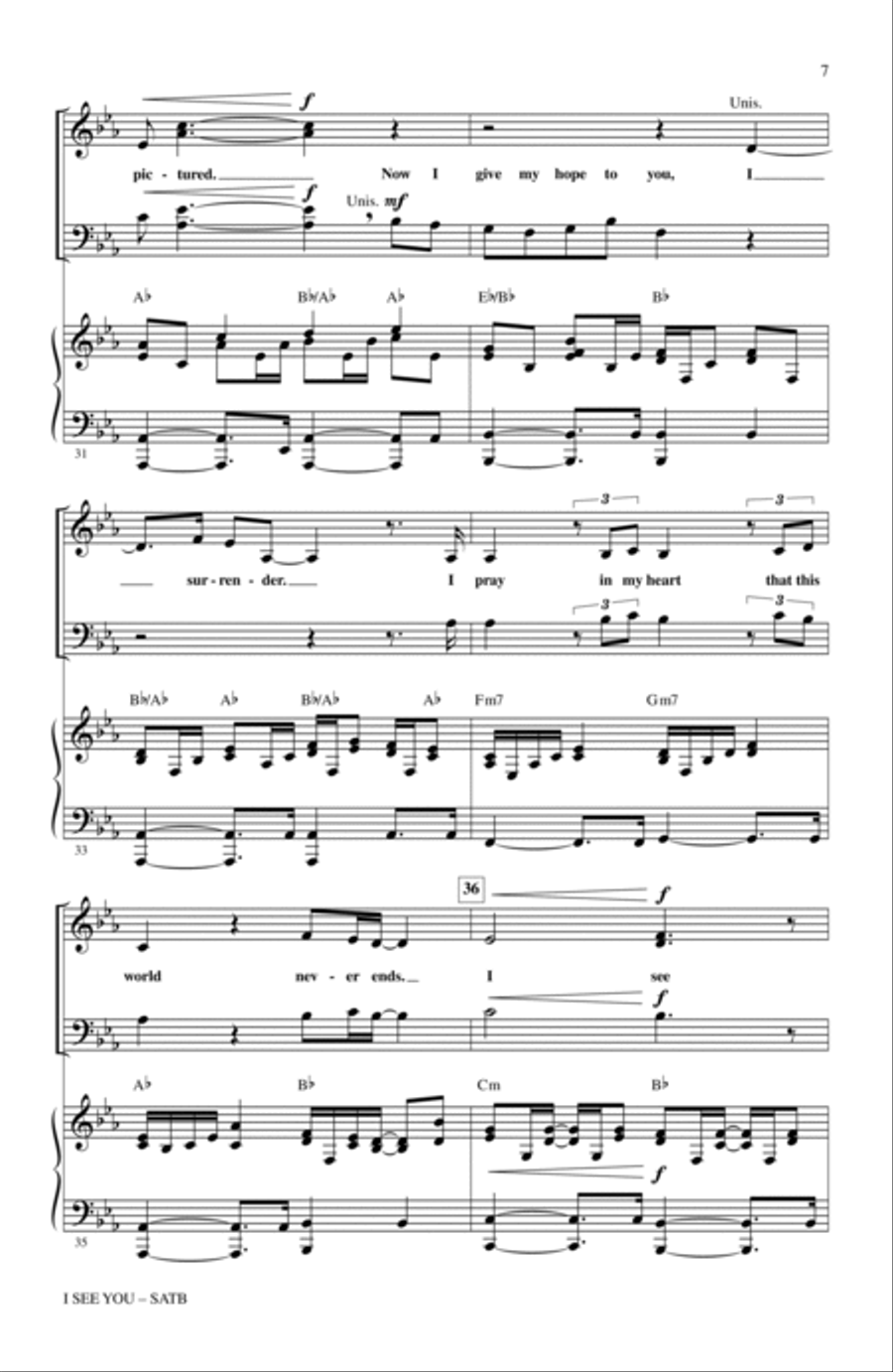 I See You (Theme from Avatar) 4-Part scores gallery preview page 6