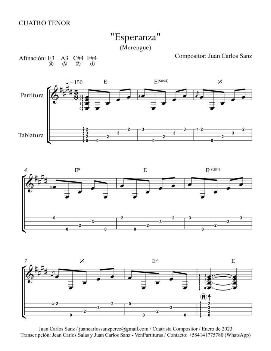 Esperanza Ukulele scores gallery preview page 1