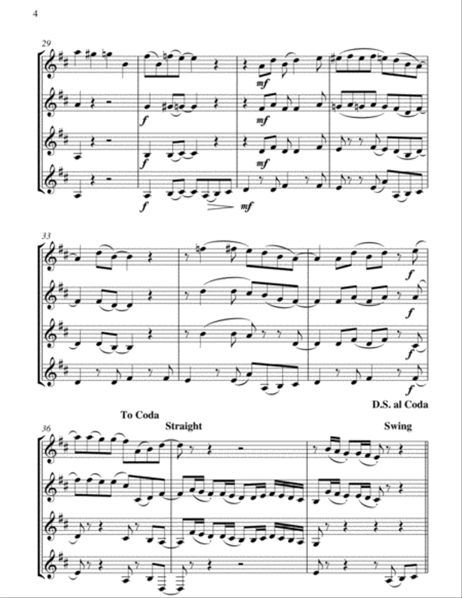 Santa Baby Clarinet Quartet scores gallery preview page 5