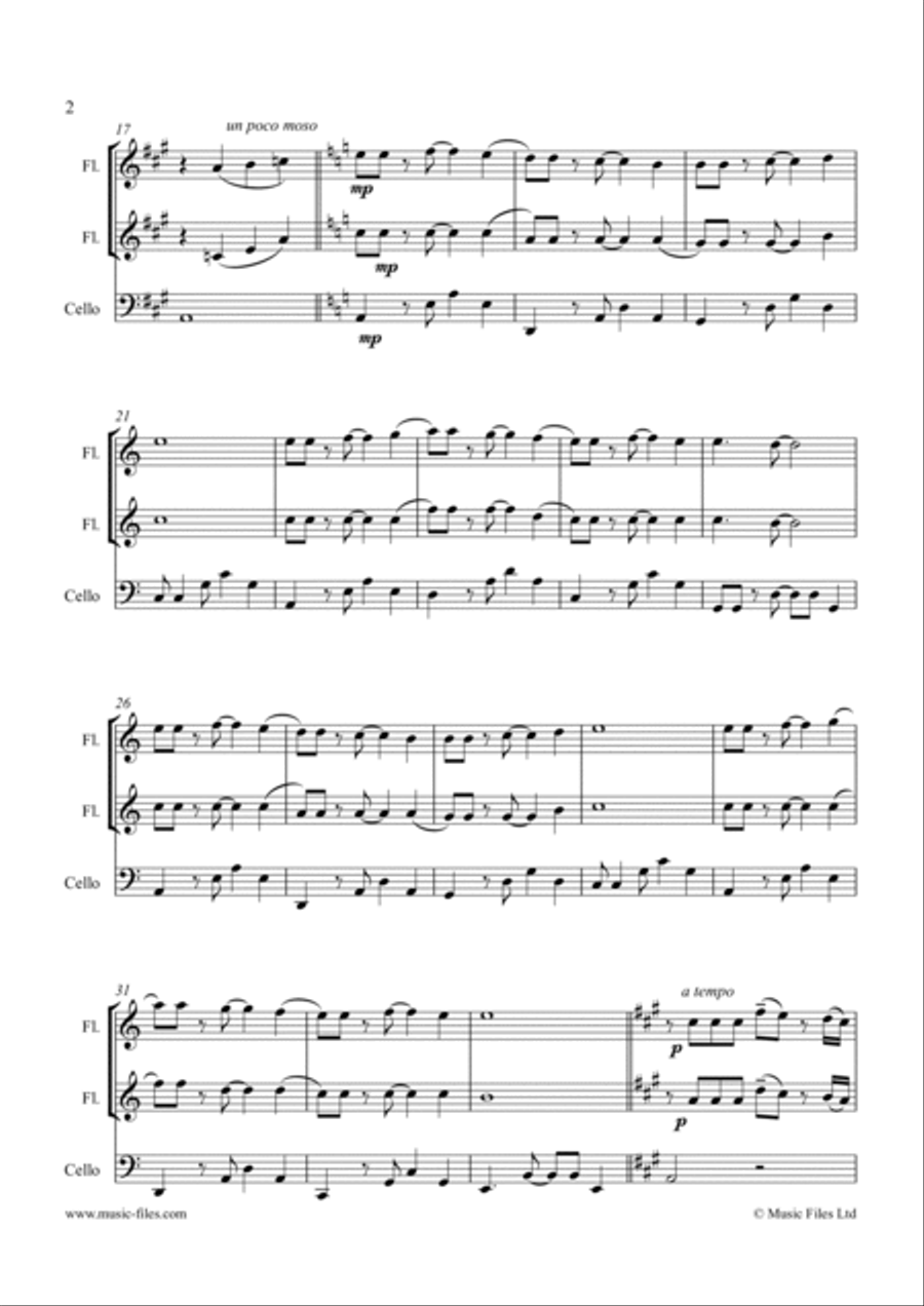 Itchy Feet Tango (for 2 flutes & Cello) Woodwind Ensemble scores gallery preview page 2