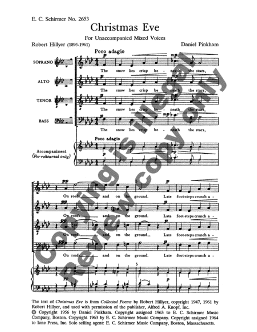 Four Poems for Music: 1. Christmas Eve 4-Part scores gallery preview page 5