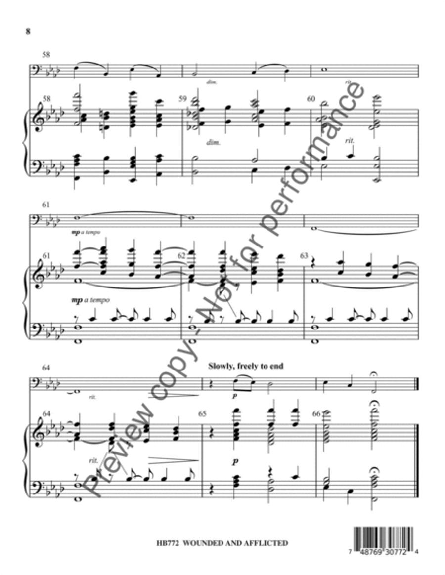 Wounded and Afflicted 5-Octaves scores gallery preview page 9