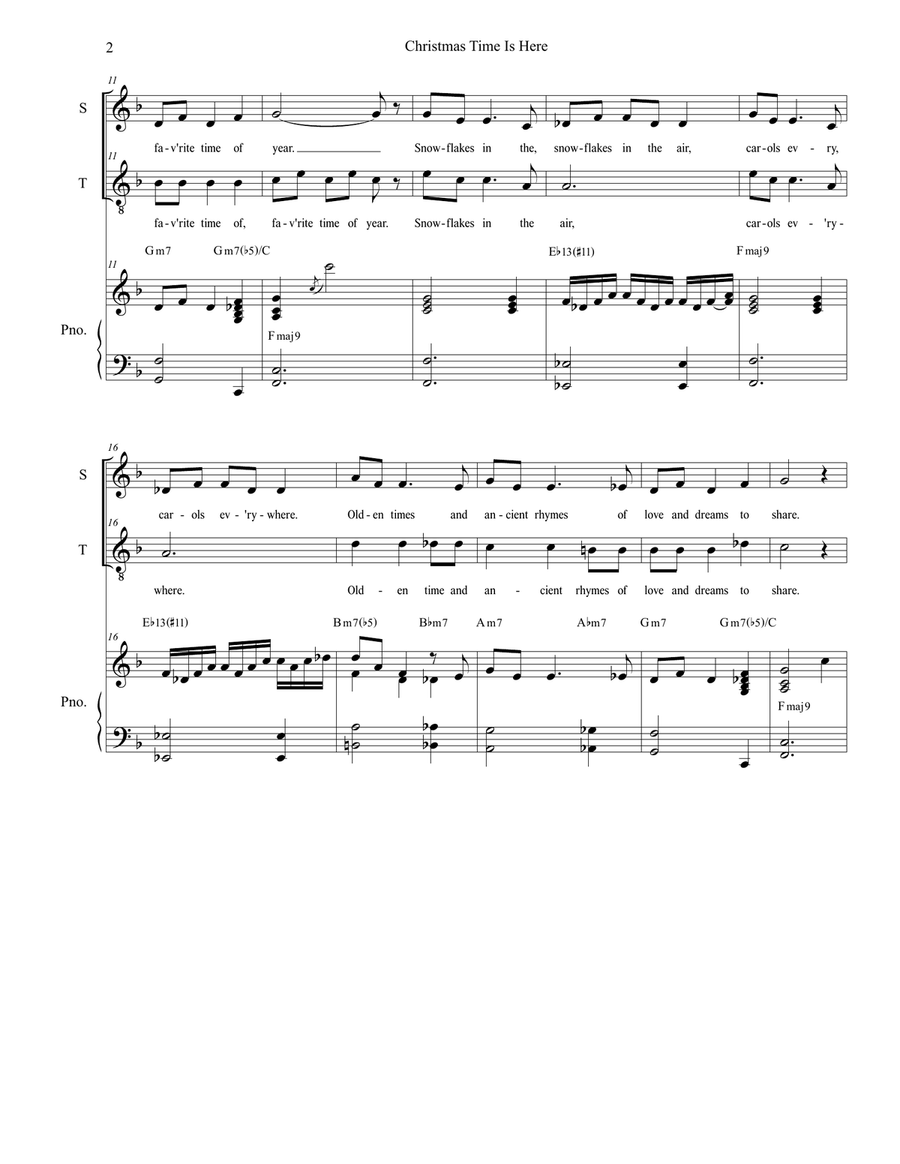 Christmas Time Is Here Tenor Voice scores gallery preview page 2
