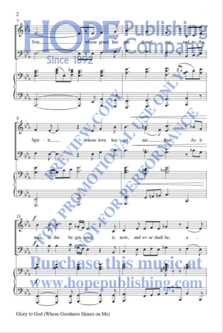 Glory to God (Whose Goodness Shines on Me) 3-Part scores gallery preview page 3