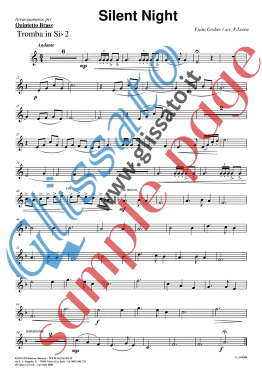 Silent Night - Brass Quintet/Ensemble (score + 11 parts) image number null