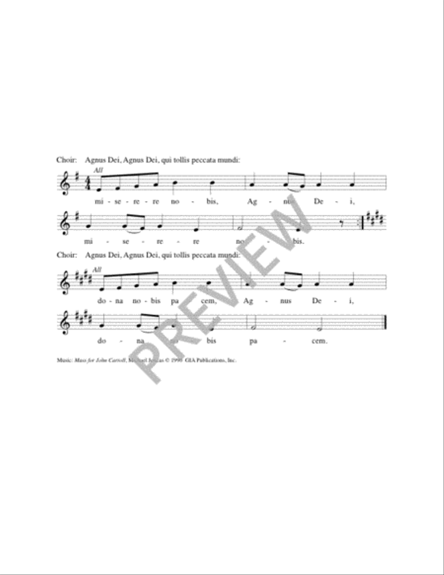 Mass for John Carroll - Choral / Accompaniment edition 4-Part scores gallery preview page 10