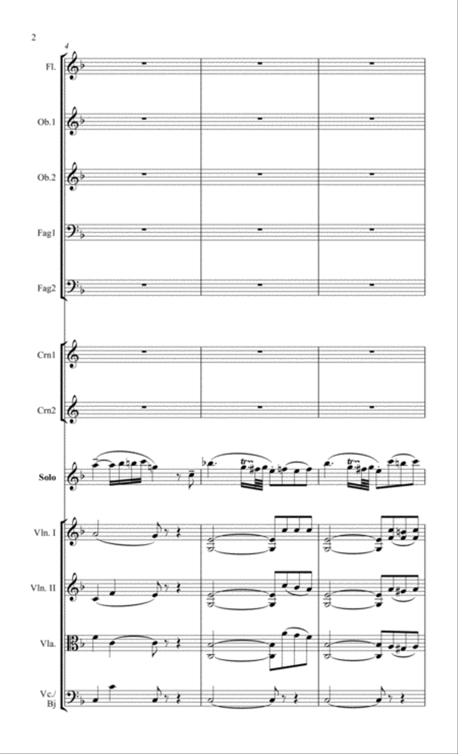 Beethoven Romanza for flute and chamber orchestra Chamber Orchestra scores gallery preview page 2