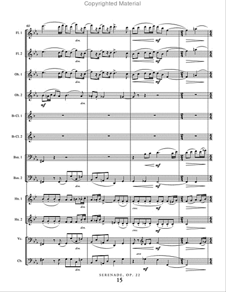 Serenade, Op. 22 Serenade, Op. 22 Concert Band scores gallery preview page 16