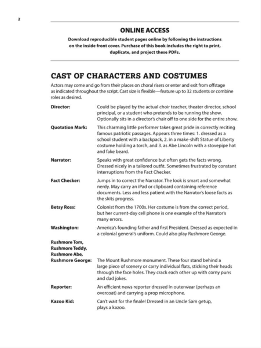 A Very Patriotic Pageant! Classroom Materials scores gallery preview page 3