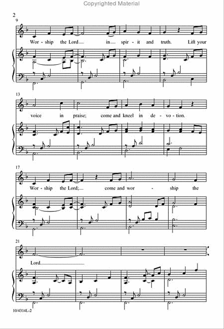 O Worship the Lord O Worship the Lord 4-Part scores gallery preview page 3