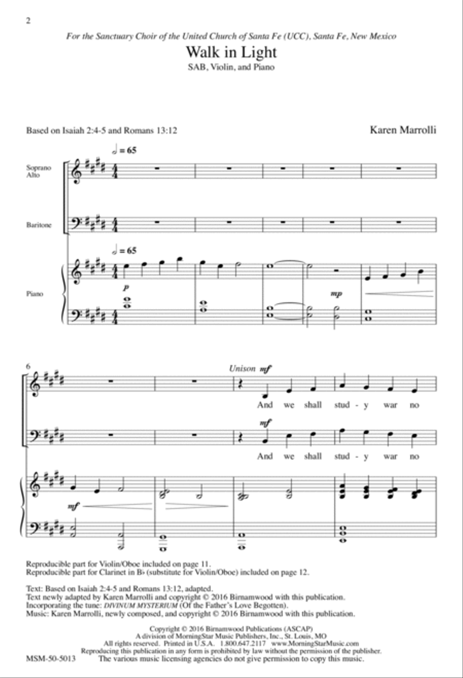 Walk in Light 3-Part scores gallery preview page 2
