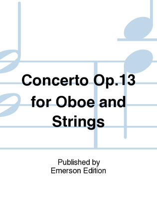 Book cover for Concerto Op. 13 for Oboe and Strings