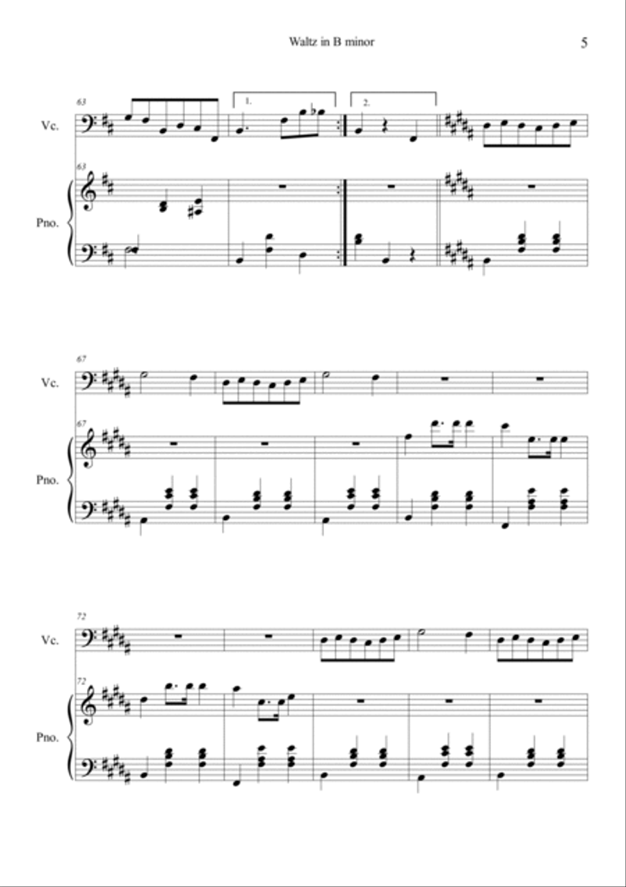 Waltz No.10 in B Minor Op.69, No.2 Piano scores gallery preview page 5