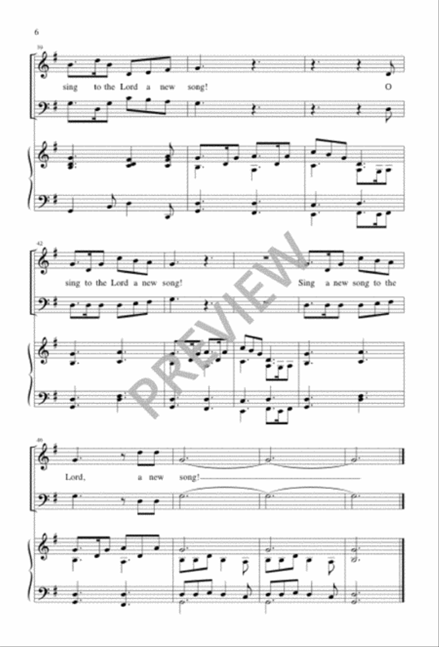Sing A New Song to the Lord 2-Part scores gallery preview page 6