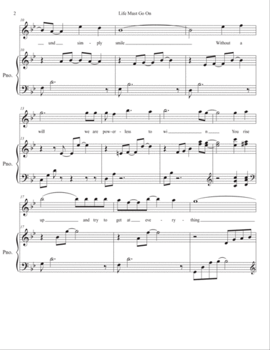 Life Must Go On Voice scores gallery preview page 2