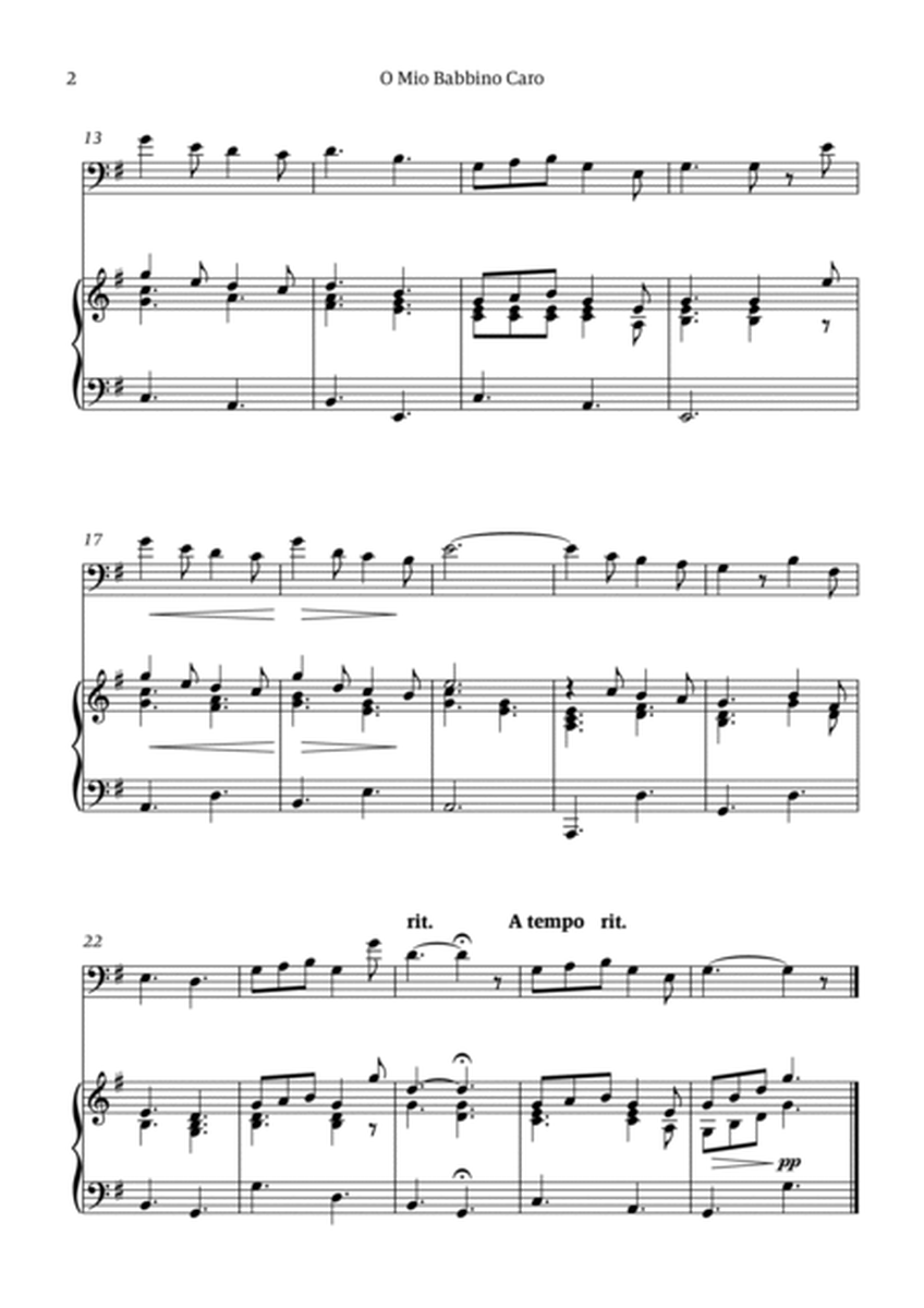 O Mio Babbino Caro - for cello solo (with piano accompaniment) image number null