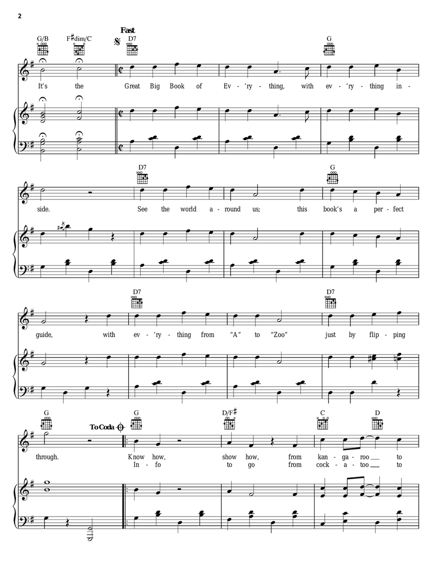 The Great Big Book Of Everything Piano, Vocal, Guitar scores gallery preview page 2