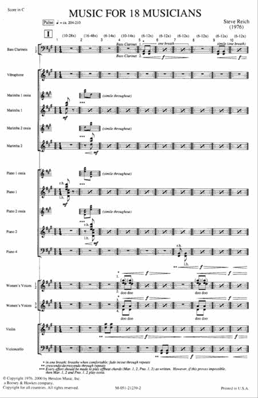 Music for 18 Musicians Study Score scores gallery preview page 2