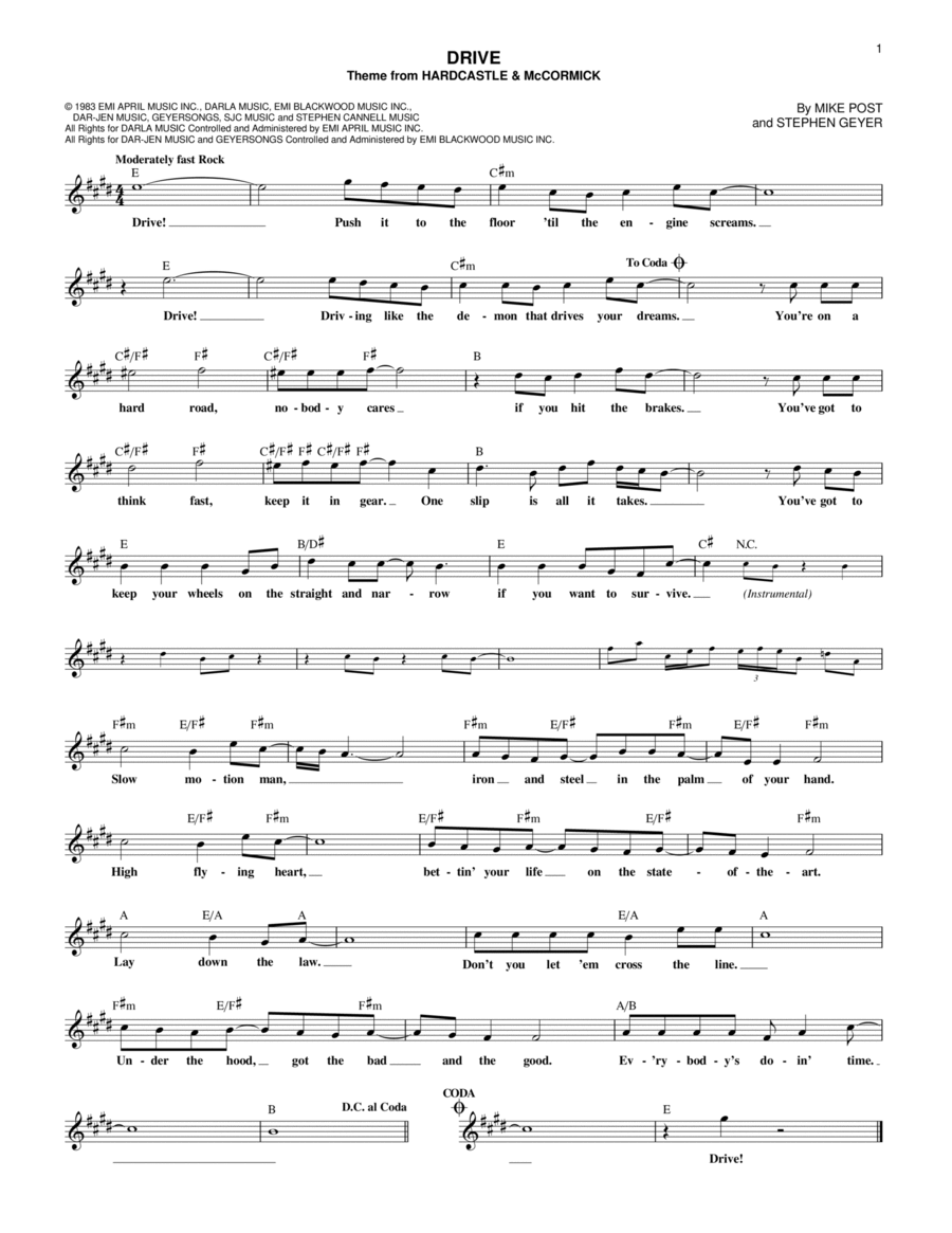 Drive Drive Guitar scores gallery preview page 1