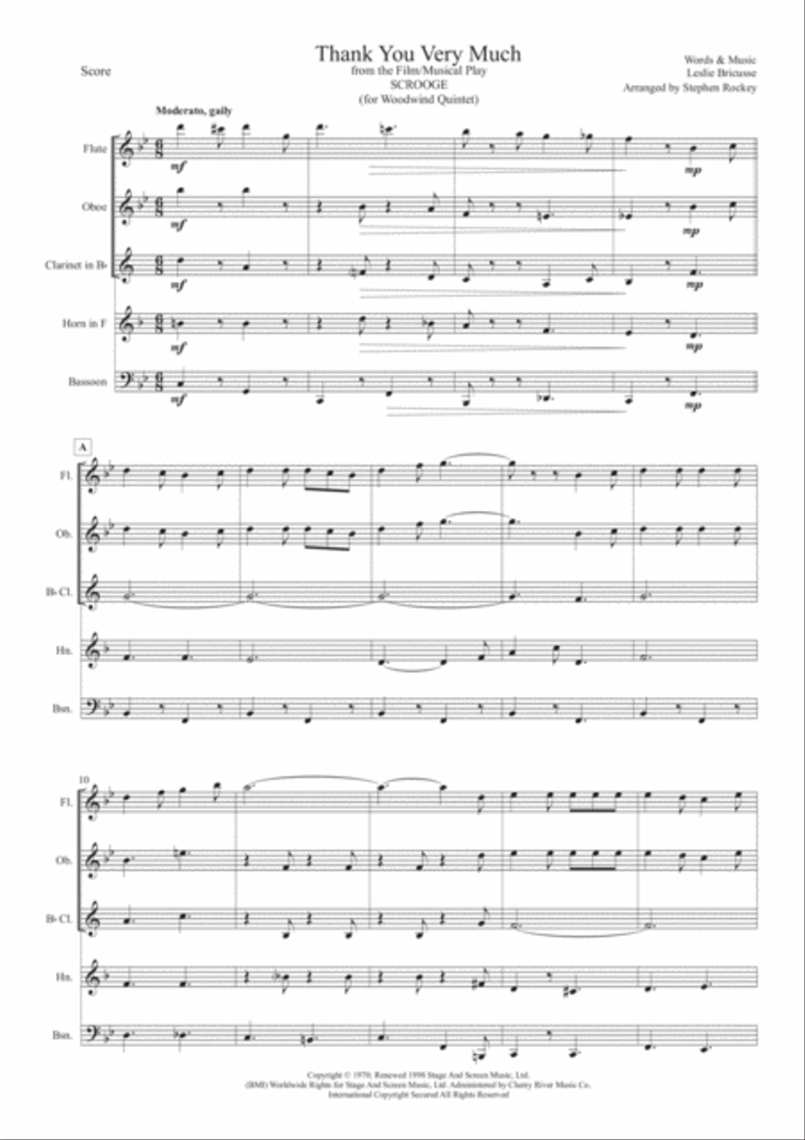 Thank You Very Much Thank You Very Much Woodwind Quintet scores gallery preview page 3